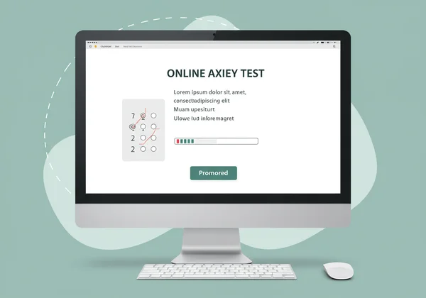 Пользовательский интерфейс онлайн-платформы для тестирования на тревожность.